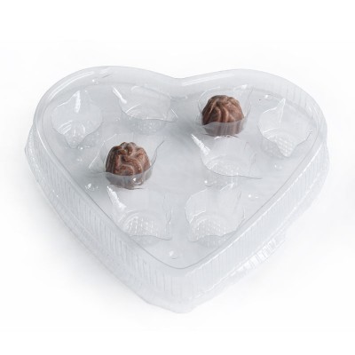 Caja en Acetato Termoformado Corazon Transparente para Dulces y Chocolates